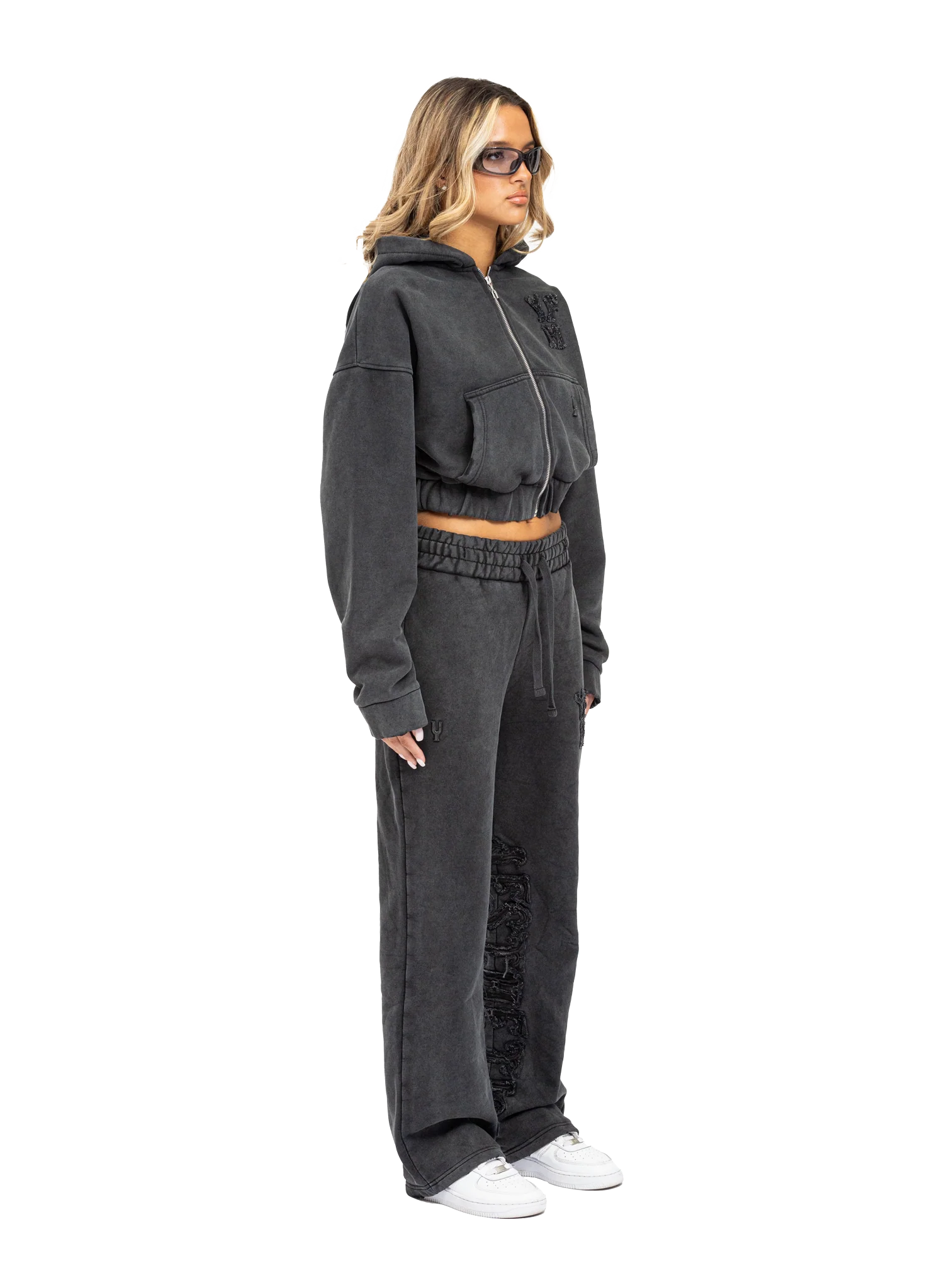 C/A ZIP-HOODIE WASHED BLACK WOMAN - Image 6