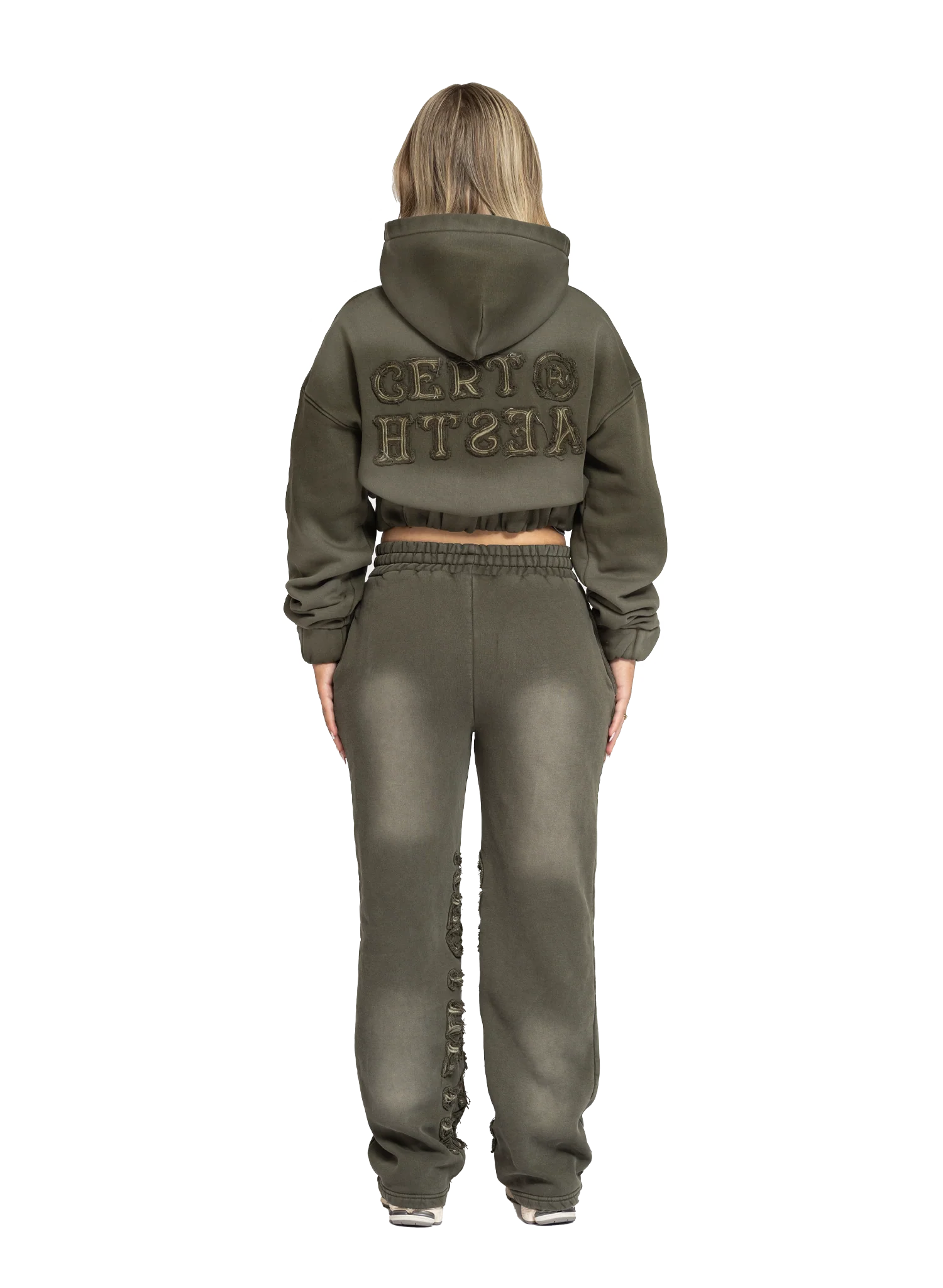 C/A ZIP-HOODIE WASHED OLIVE WOMAN - Image 3