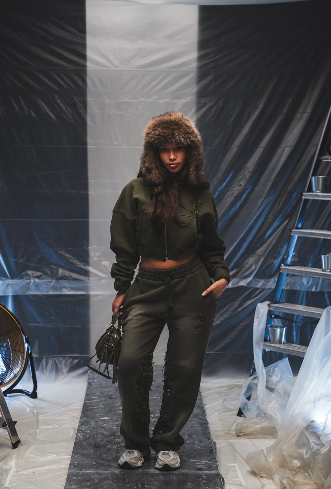 C/A ZIP-HOODIE WASHED OLIVE WOMAN - Image 8