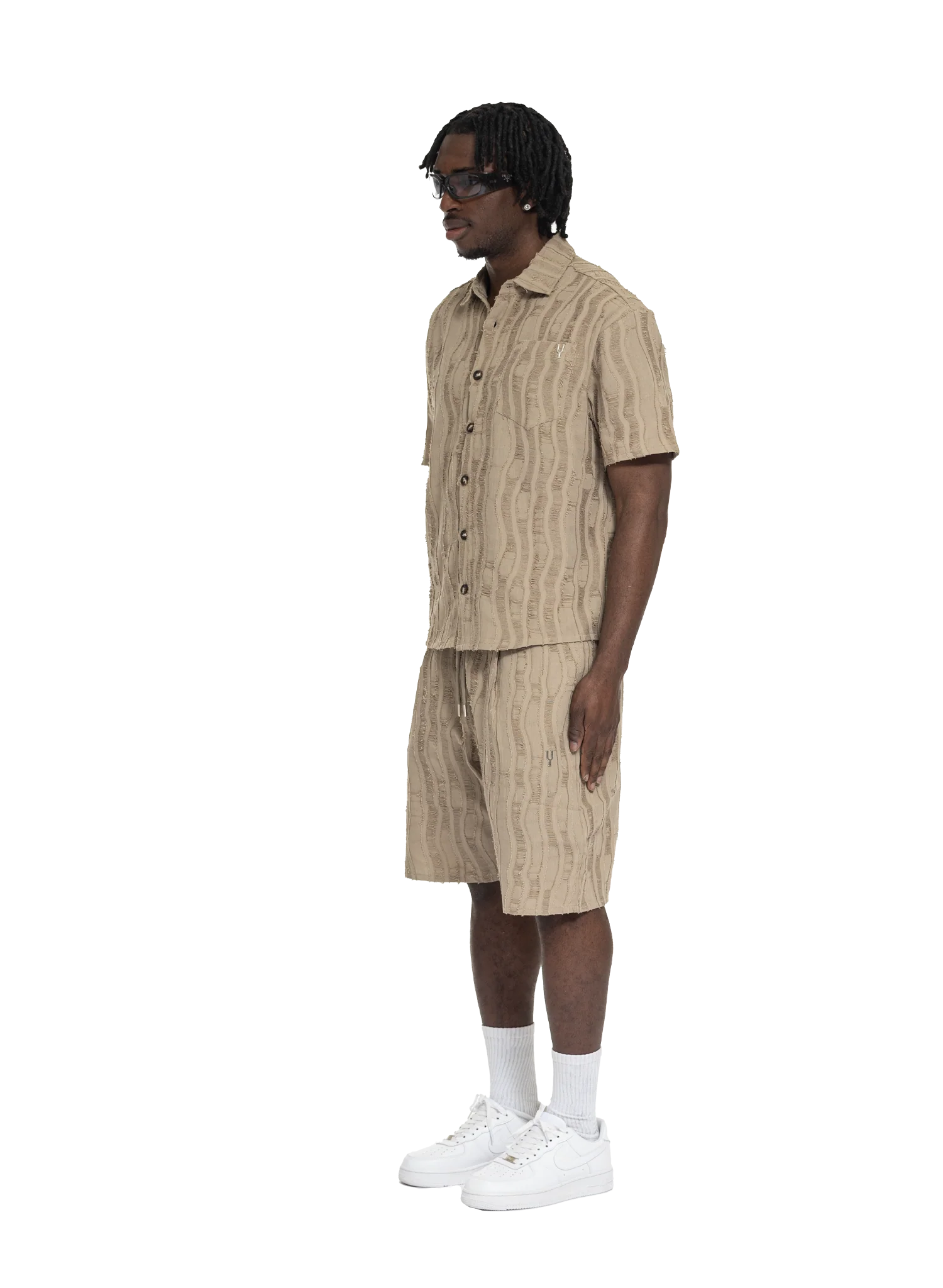 DISTRESS SCARS SHORTS DARK BEIGE - Image 2