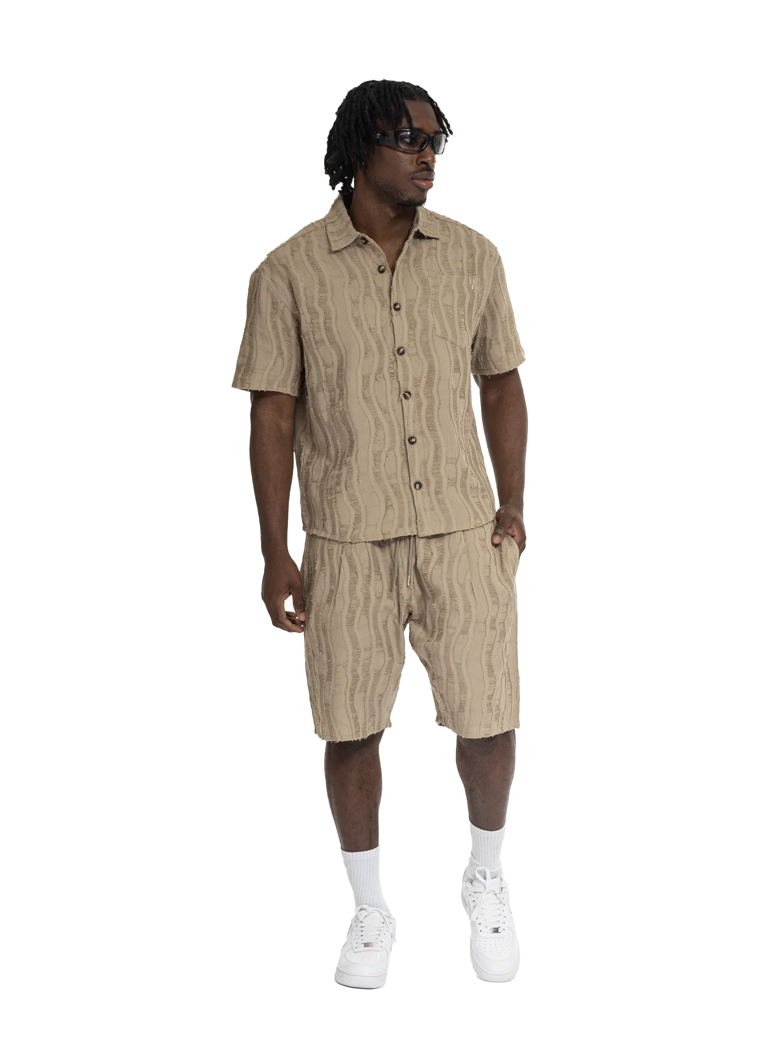 DISTRESS SCARS SHORTS DARK BEIGE - Image 5