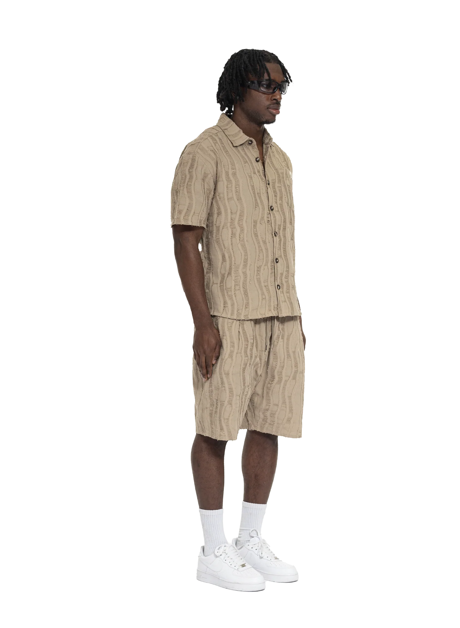 DISTRESS SCARS SHORTS DARK BEIGE - Image 6