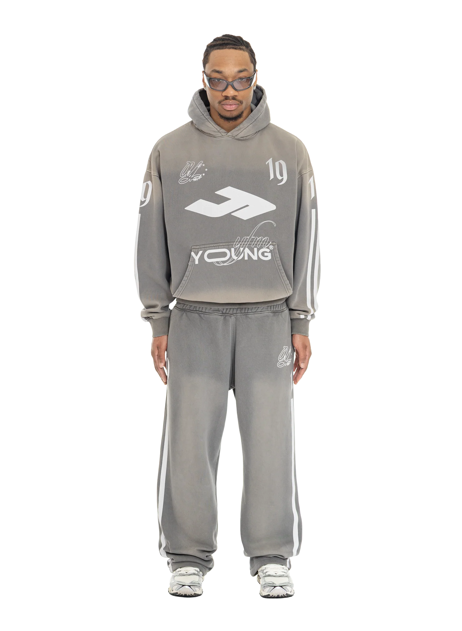 JERSEY HOODIE WASHED GREY