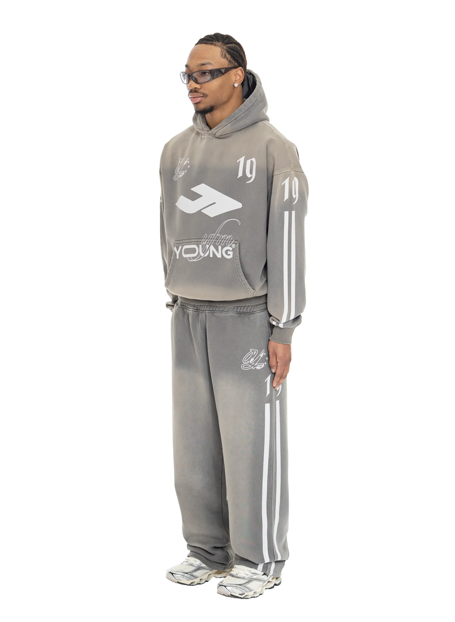 JERSEY HOODIE WASHED GREY - Image 2