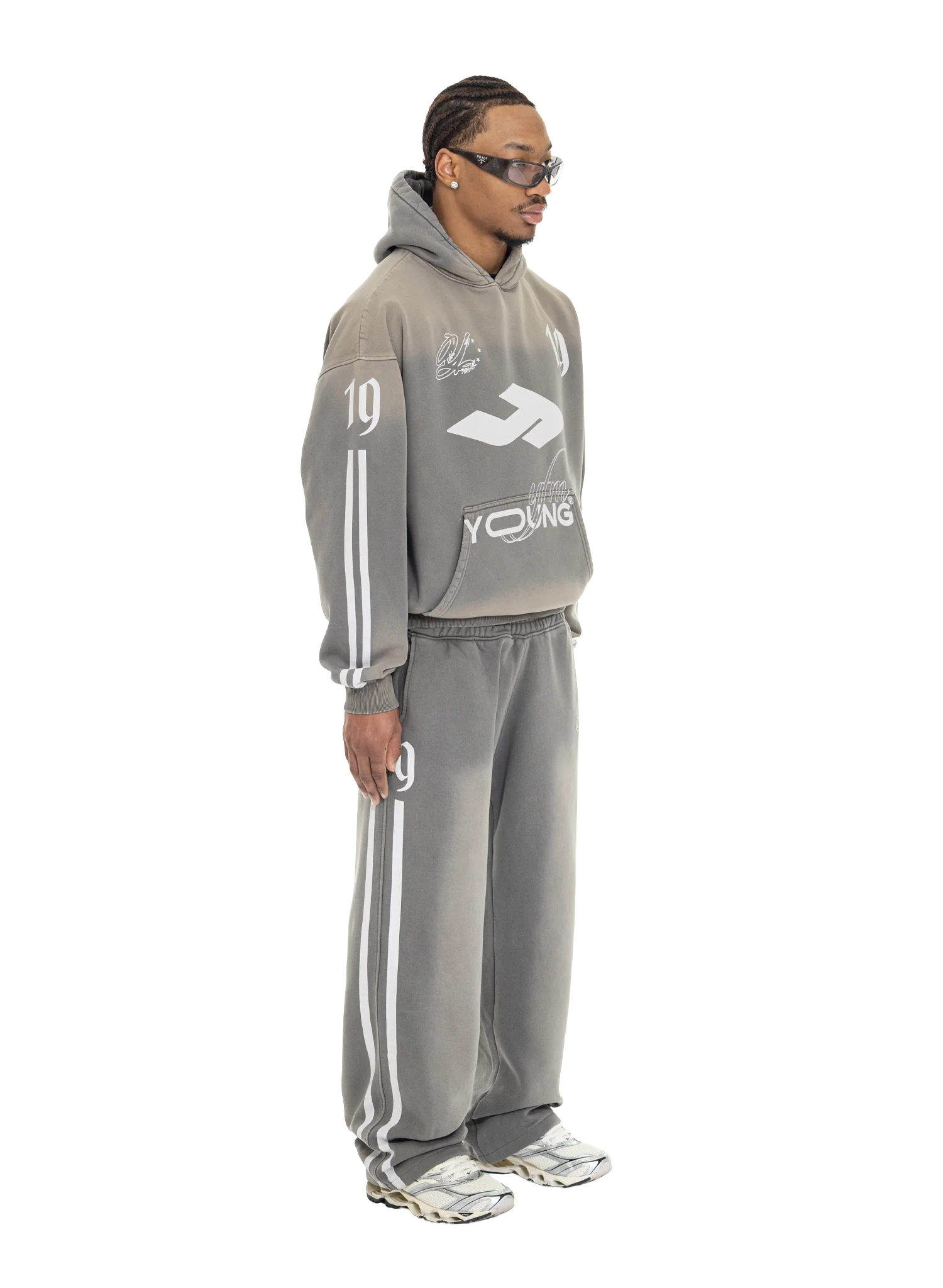 JERSEY HOODIE WASHED GREY - Image 5