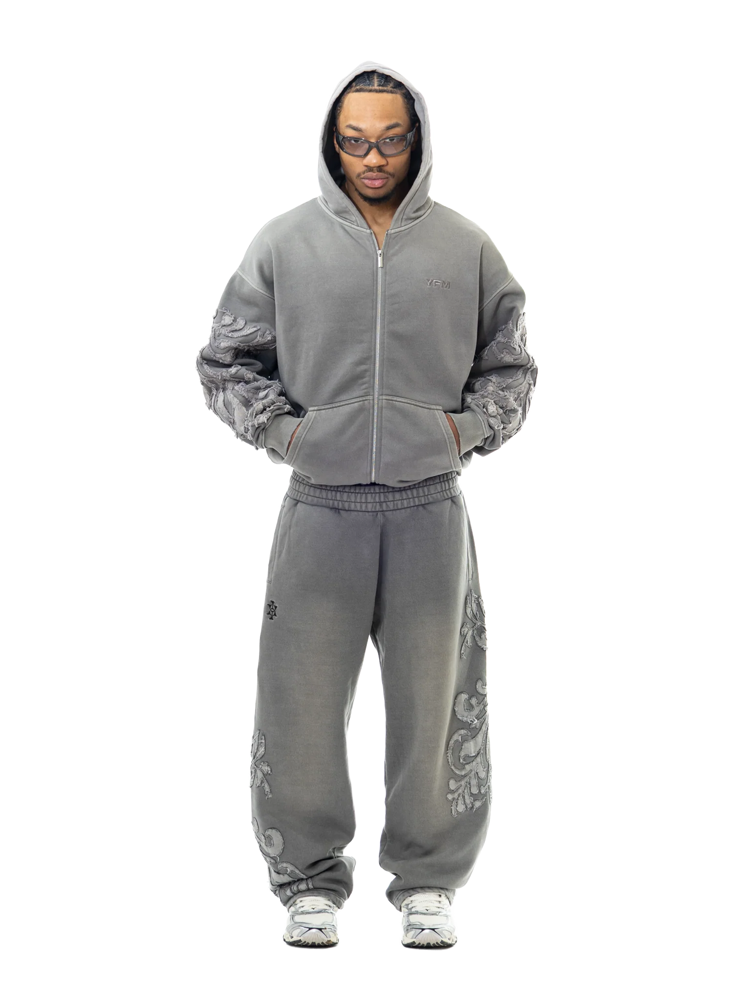PHANTOM ZIP-HOODIE WASHED GREY - Image 5