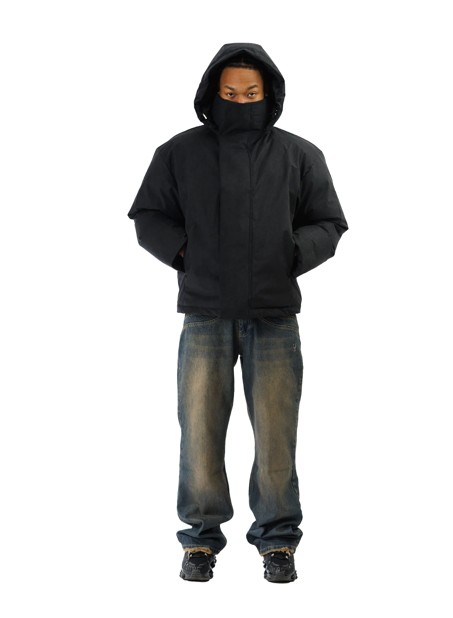 PUFFER JACKET WASHED BLACK - Image 3