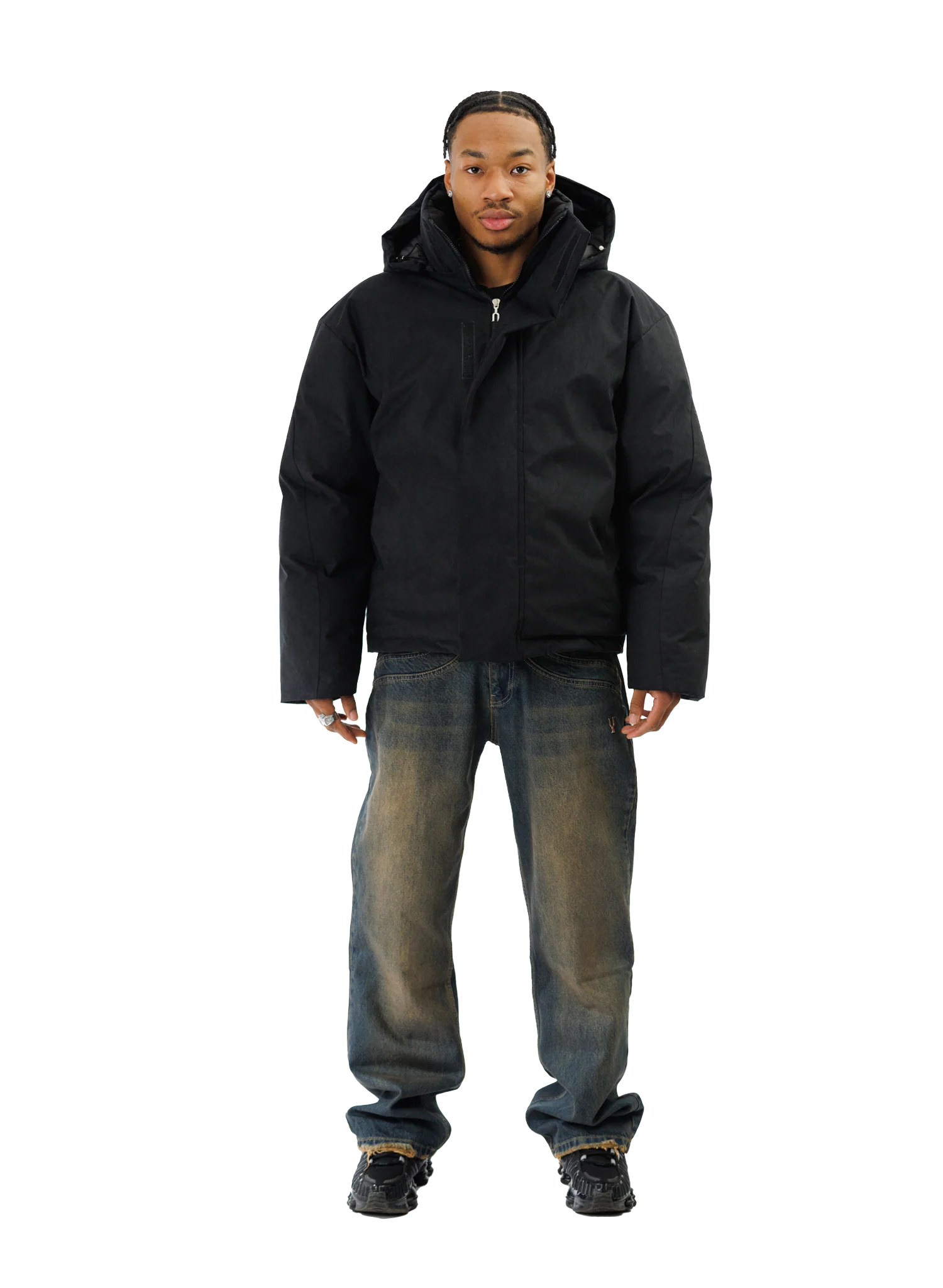 PUFFER JACKET WASHED BLACK - Image 5